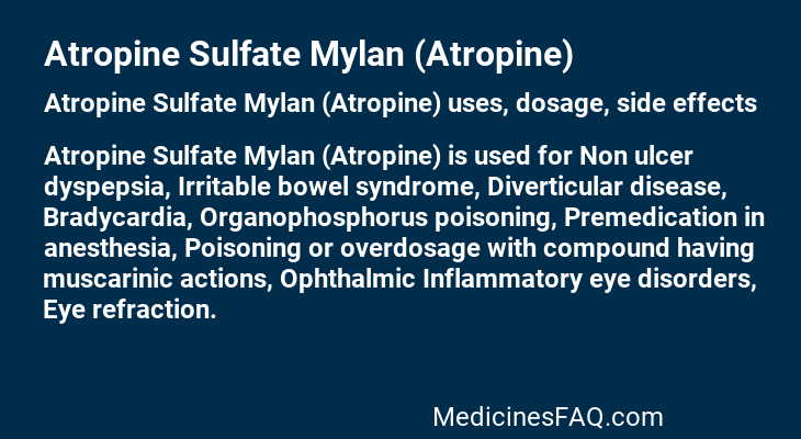 Atropine Sulfate Mylan (Atropine)