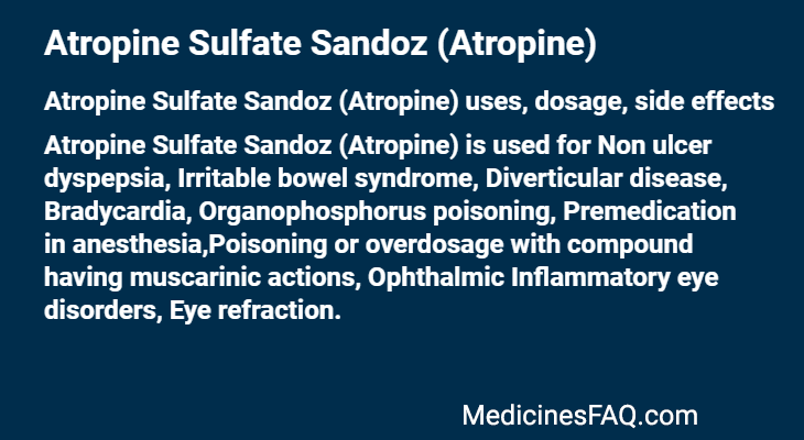 Atropine Sulfate Sandoz (Atropine)