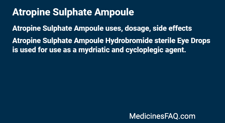 Atropine Sulphate Ampoule