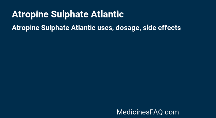Atropine Sulphate Atlantic