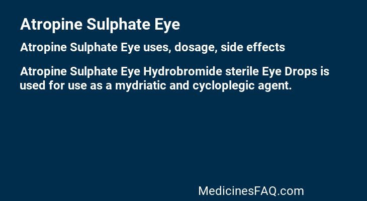Atropine Sulphate Eye