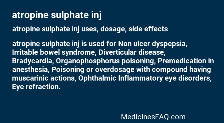 atropine sulphate inj