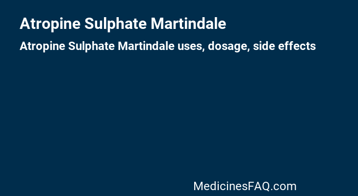 Atropine Sulphate Martindale