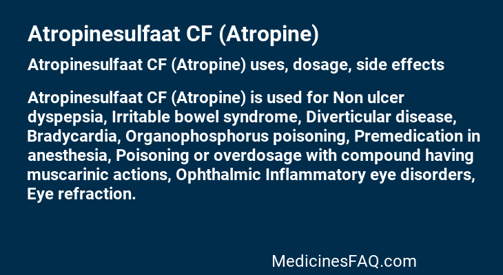 Atropinesulfaat CF (Atropine)