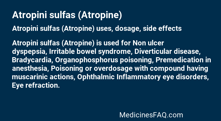 Atropini sulfas (Atropine)