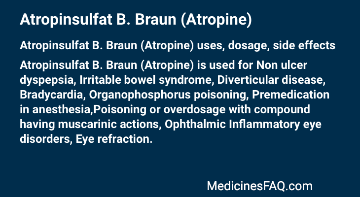 Atropinsulfat B. Braun (Atropine)