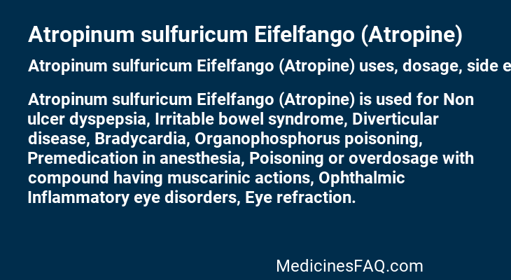 Atropinum sulfuricum Eifelfango (Atropine)