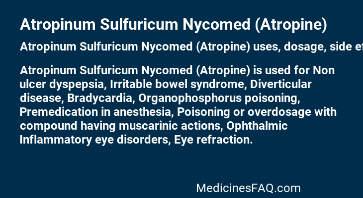 Atropinum Sulfuricum Nycomed (Atropine)