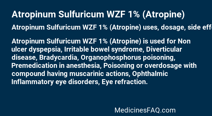 Atropinum Sulfuricum WZF 1% (Atropine)