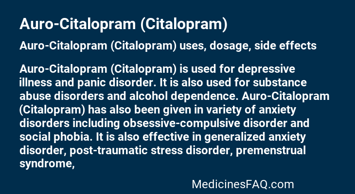 Auro-Citalopram (Citalopram)