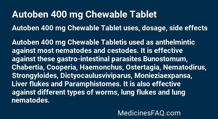 Autoben 400 mg Chewable Tablet