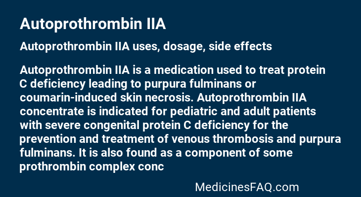 Autoprothrombin IIA