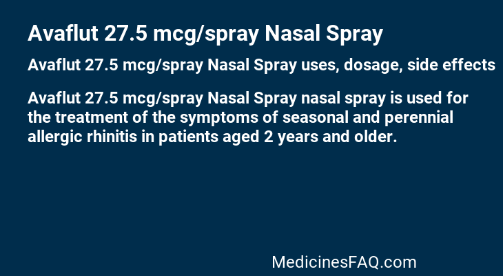 Avaflut 27.5 mcg/spray Nasal Spray