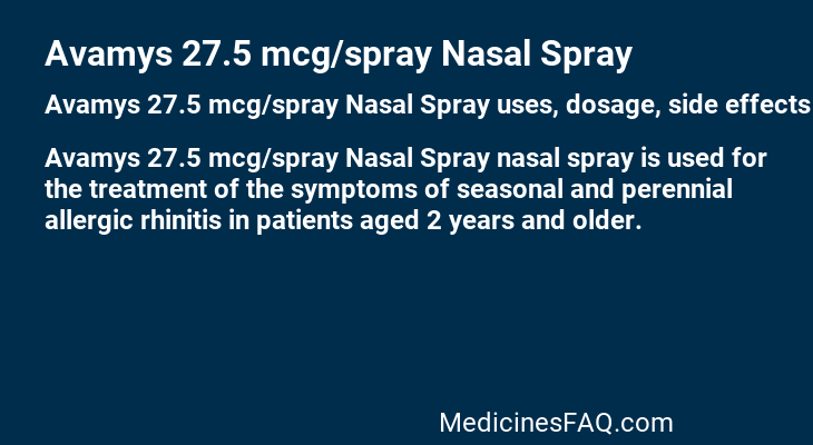 Avamys 27.5 mcg/spray Nasal Spray