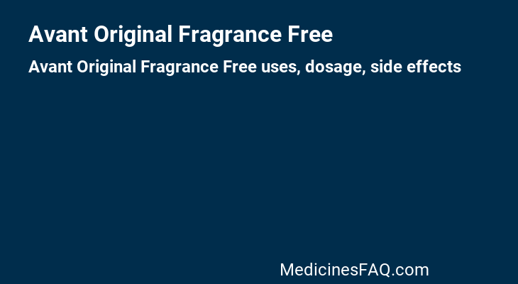 Avant Original Fragrance Free