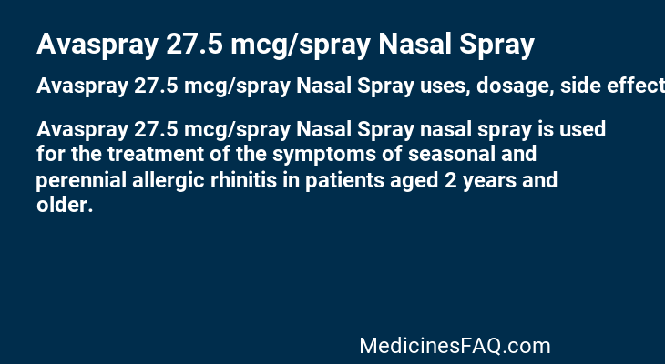 Avaspray 27.5 mcg/spray Nasal Spray