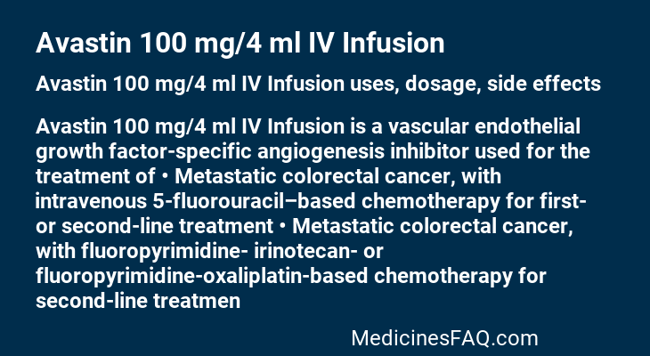 Avastin 100 mg/4 ml IV Infusion