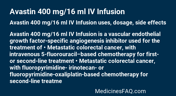 Avastin 400 mg/16 ml IV Infusion