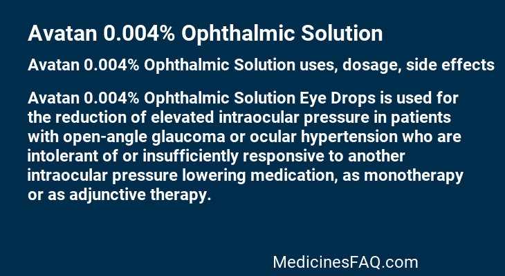 Avatan 0.004% Ophthalmic Solution