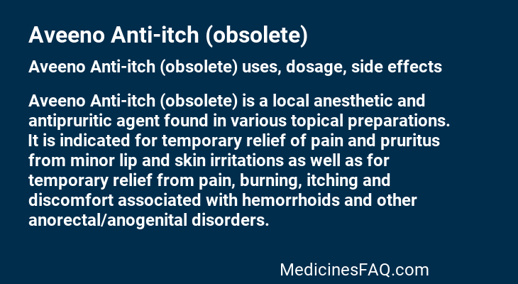 Aveeno Anti-itch (obsolete)