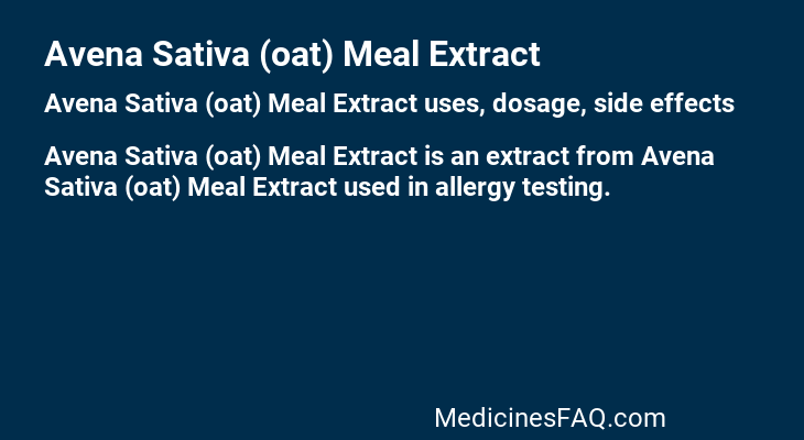 Avena Sativa (oat) Meal Extract