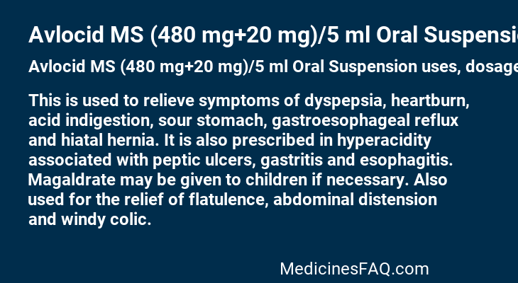 Avlocid MS (480 mg+20 mg)/5 ml Oral Suspension