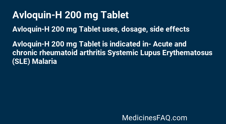 Avloquin-H 200 mg Tablet