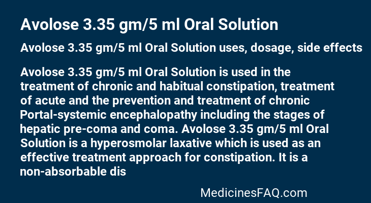 Avolose 3.35 gm/5 ml Oral Solution