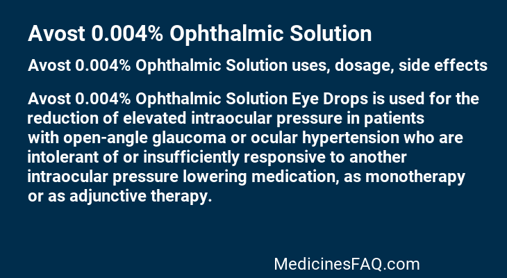 Avost 0.004% Ophthalmic Solution