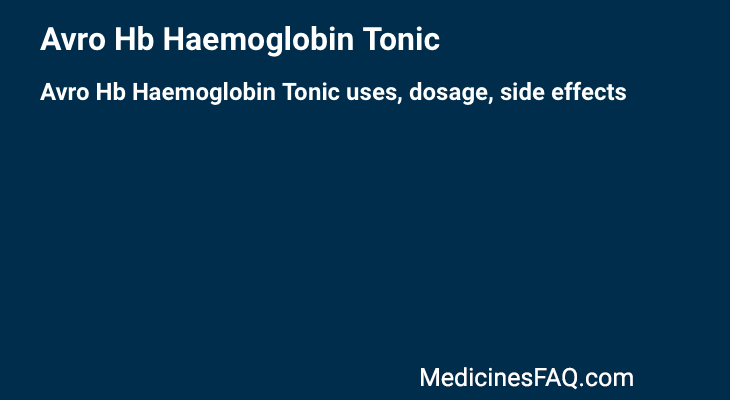 Avro Hb Haemoglobin Tonic