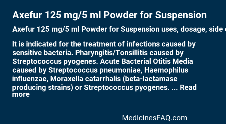 Axefur 125 mg/5 ml Powder for Suspension