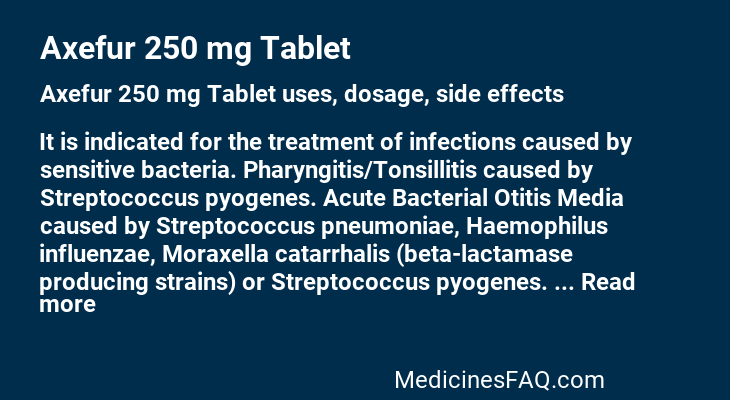 Axefur 250 mg Tablet