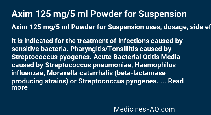 Axim 125 mg/5 ml Powder for Suspension