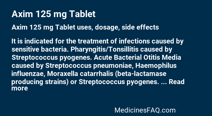 Axim 125 mg Tablet