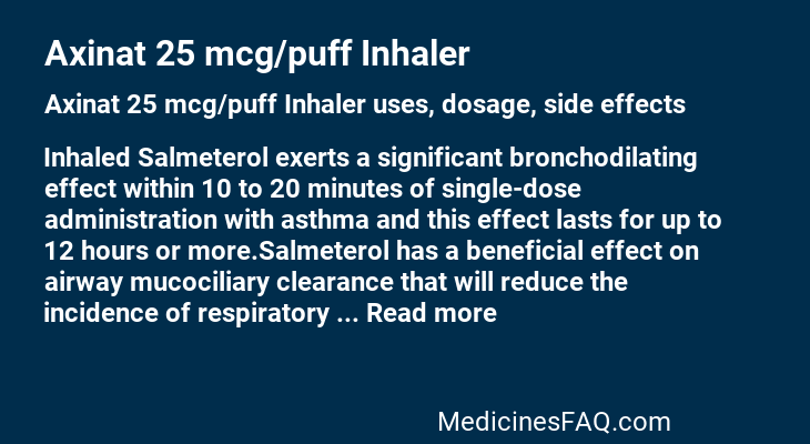 Axinat 25 mcg/puff Inhaler