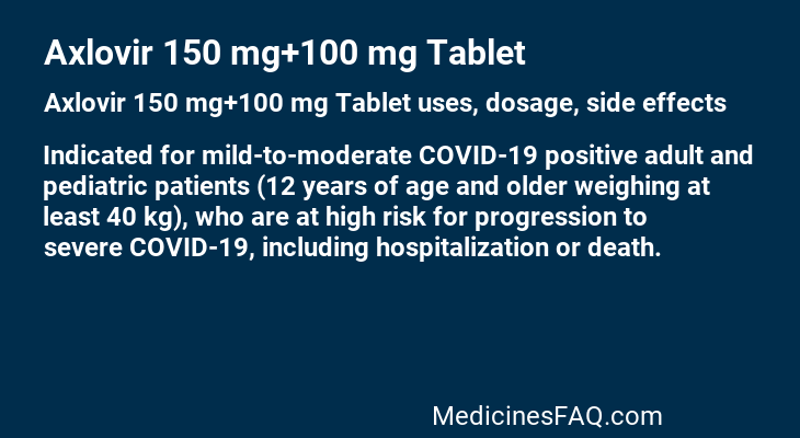 Axlovir 150 mg+100 mg Tablet