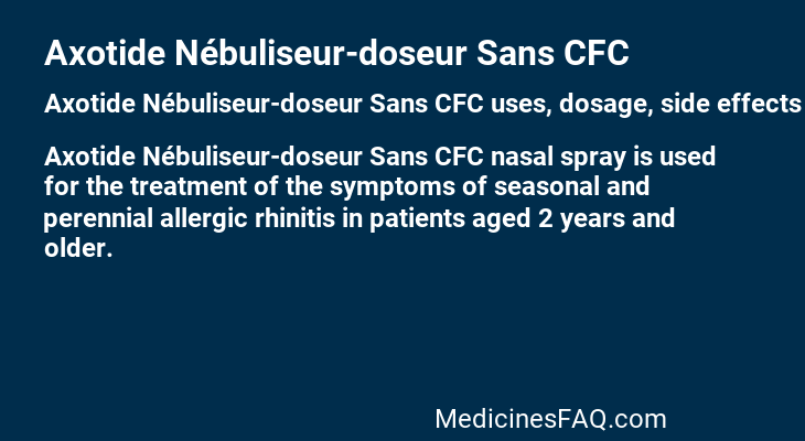 Axotide Nébuliseur-doseur Sans CFC