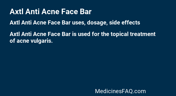 Axtl Anti Acne Face Bar