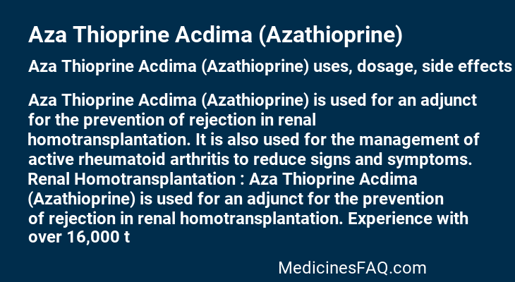 Aza Thioprine Acdima (Azathioprine)