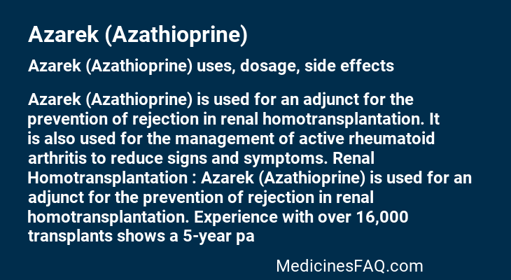 Azarek (Azathioprine)