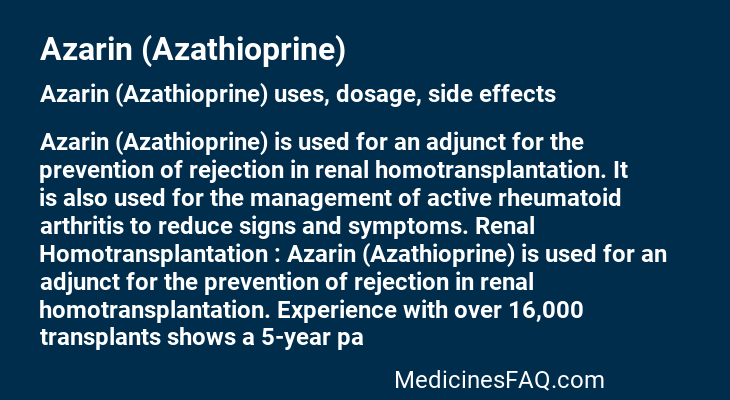 Azarin (Azathioprine)