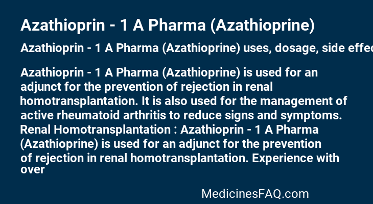 Azathioprin - 1 A Pharma (Azathioprine)