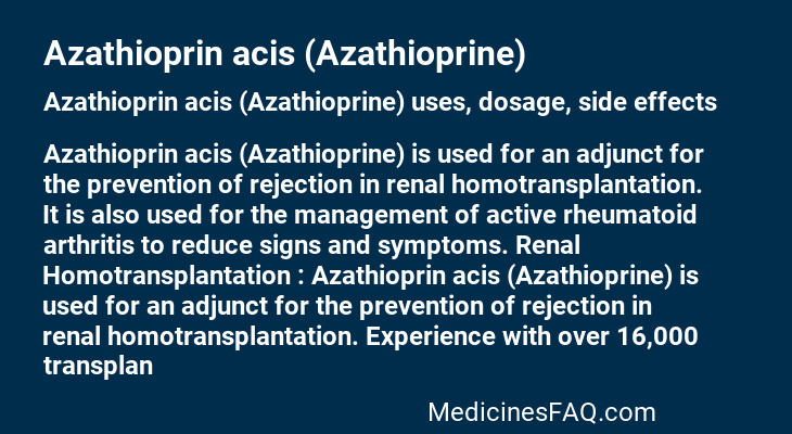 Azathioprin acis (Azathioprine)