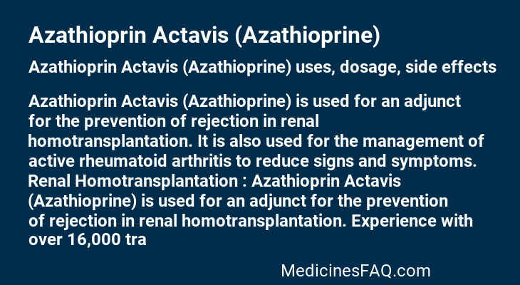 Azathioprin Actavis (Azathioprine)