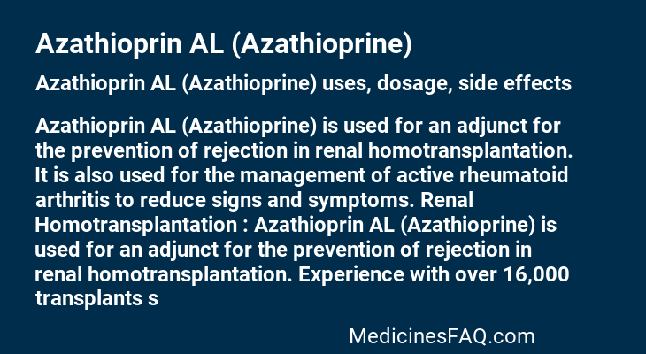 Azathioprin AL (Azathioprine)