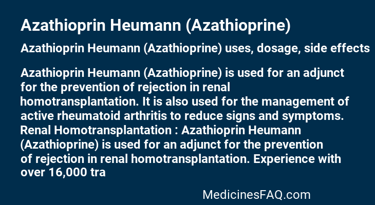 Azathioprin Heumann (Azathioprine)