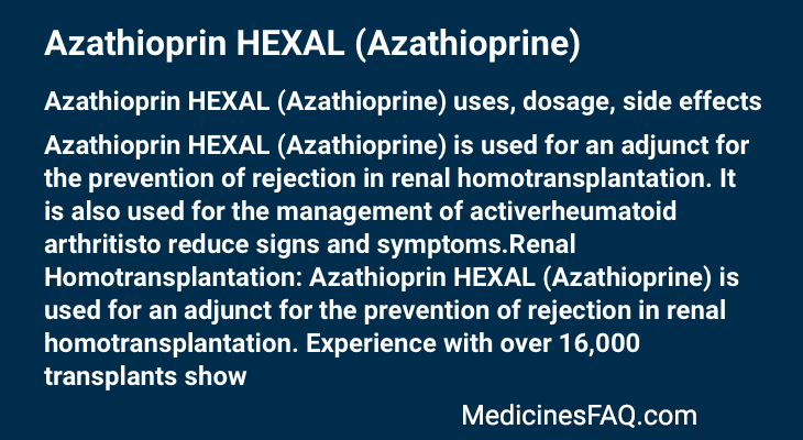 Azathioprin HEXAL (Azathioprine)