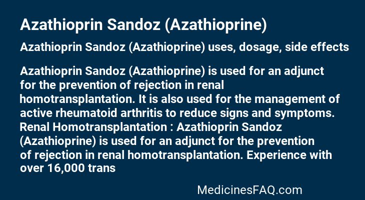 Azathioprin Sandoz (Azathioprine)