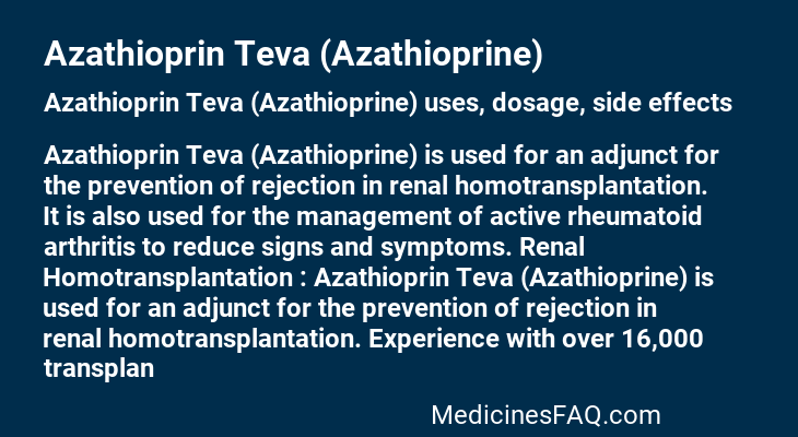 Azathioprin Teva (Azathioprine)