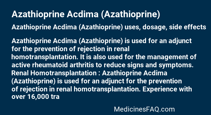 Azathioprine Acdima (Azathioprine)